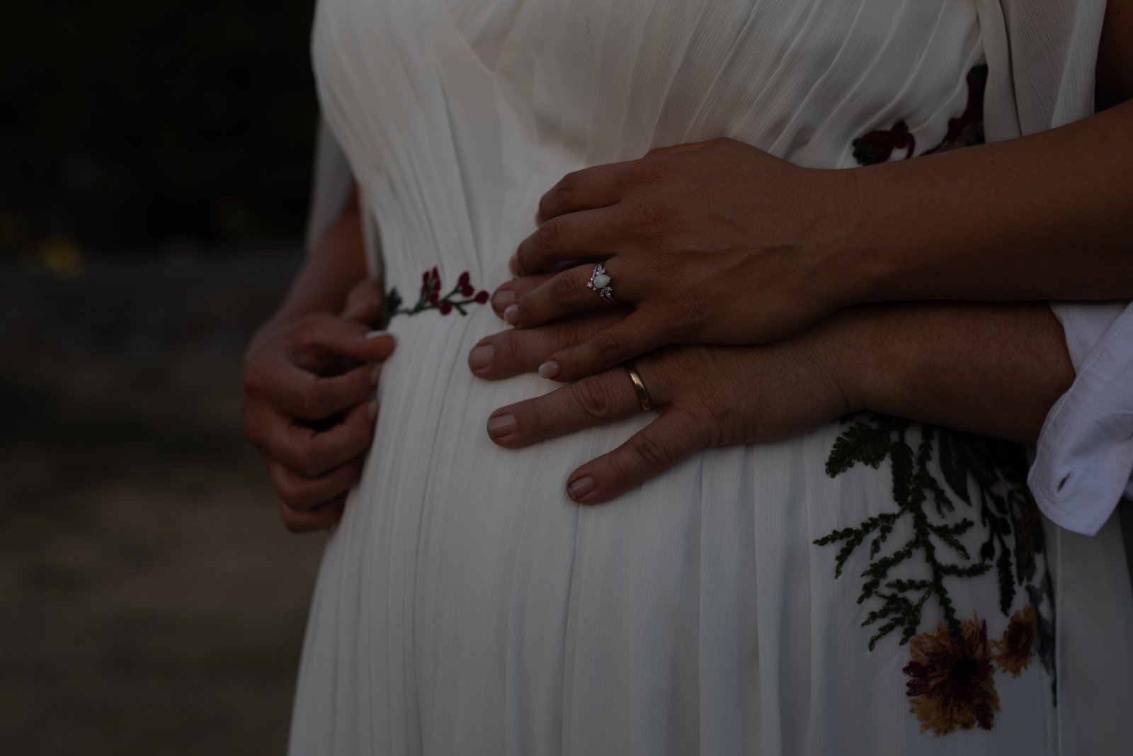 Wedding ring detail shot